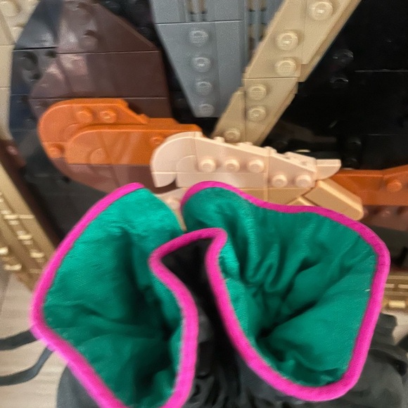 Black Drawstring Pouch with Pink Trim - Picture 3 of 7